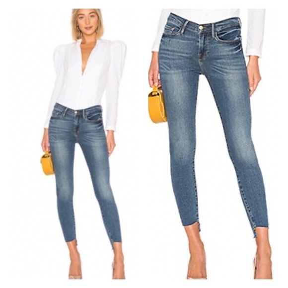 FRAME Le Skinny De Jeanne in Cape May Blue Ankle Stretch Revolve 27